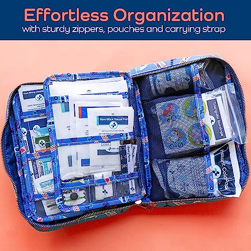KeepGoing Large Home First Aid Kit for Kids – 270 Pc. for Car, Home, Dorm, & Boat with Latex-Free Bandages – 10 x 7 x 3.5 in. Travel First Aid Kit (Signature) - style: Signature