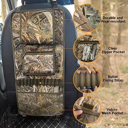 MYDAYS 2 Pack Seat Back Gun Rack, Camo Front Seat Gun Organizer with Bullet Pocket Vehicle Gun Holder for Hunting Rifles/Shotguns - color: Camo5