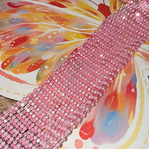 Munyee Hua Rhinestone Mesh Wine Bag Champagne Bottle Tote with Handle Reusable Gift Pouch Crystal Carrier Sparkly Bling Wedding Party Bridesmaid Gift Housewarming Holiday (Pink Handle Pink Rhinestone) - color: Pink Handle Pink Rhinestone