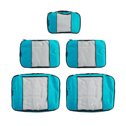 TravelWise Luggage Packing Organization Cubes 5 Pack, Teal, 2 Small, 2 Medium, 1 Large (TWPC-24) - color: Teal