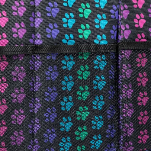 GreaterGood Paws Car Trunk Organizer Foldable Storage Bin with Handles Non Slip Base Pet Gear Travel Tote for SUV Truck (Rainbow Paws) - color: Rainbow Paws