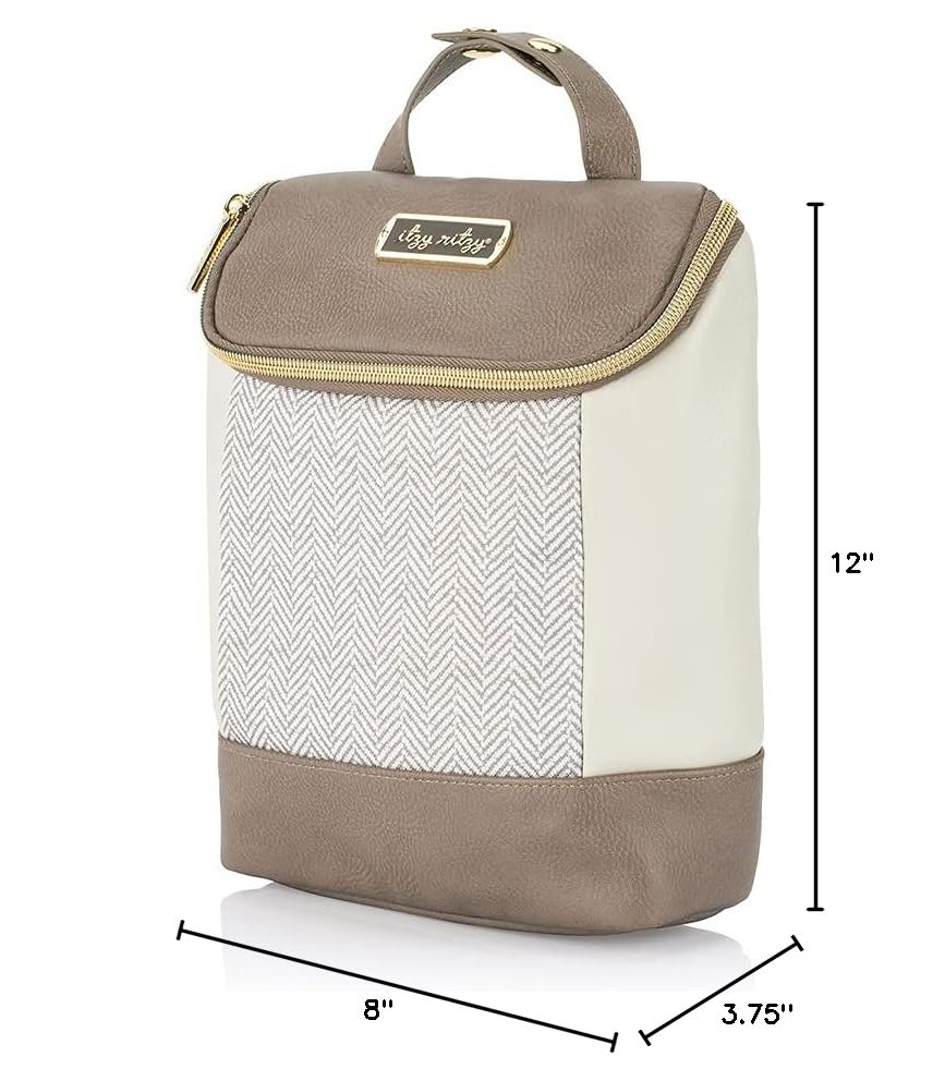 Itzy Ritzy Insulated Bottle Bag – Keeps Bottles Warm or Cool - Holds 3 Bottles & Features Interior Pocket for Ice Pack (Not Included), Vanilla Latte - color: Vanilla Latte