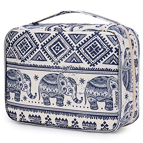 Narwey Small Hanging Travel Toiletry Bag for Women, Travel Bag for Toiletries, Makeup Bag Organizer Cosmetic Bags Make Up Bags for Girls - color: Elephant