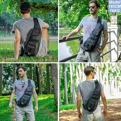 NICGID Sling Bag Chest Shoulder Backpack Crossbody Bags Casual Daypack for Men Women - color: Army Green-2