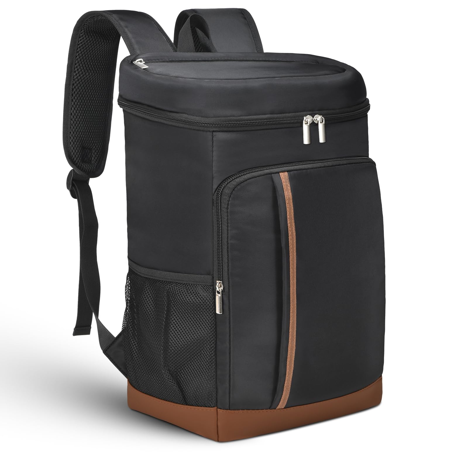 Cooler Backpack Insulated Waterproof 35 Cans,Two Compartments Backpack Cooler,Lightweight Back Pack for Women/Men - color: Black