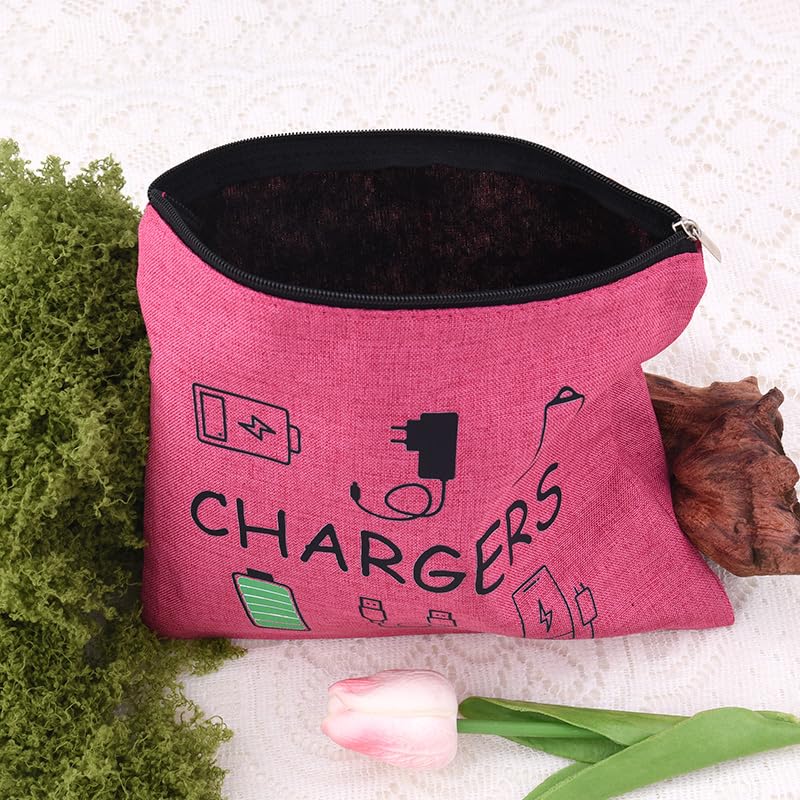 ShiQiao Spl Chargers Cables Storage Bag Travel Cable Storage Organizer Bag Chargers Makeup Cosmetic Bag Pouch Electronic Charging Organizer for Women Birthday Christmas Gifts for Daughter Friend - style: Pink Charger