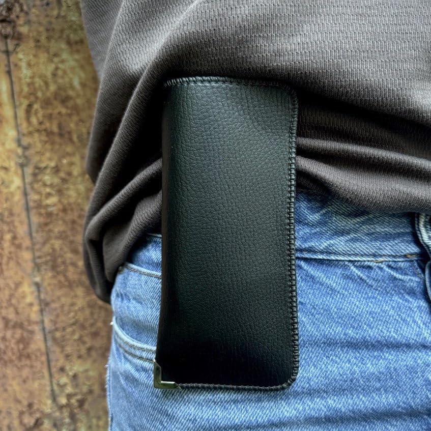Orsus Soft Glasses Case with Belt Clip & Card Pocket, PU Leather Eyeglass Sunglasses Case Pouch Felt Lining - color: Black