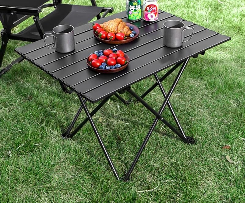 Folding Camping Table – Ultralight Aluminum Portable Table for Camping, Hiking, Backpacking, Picnic, Beach, BBQ – Compact Lightweight Collapsible Travel Side Table for Outdoor, RV, (1) - size: Small