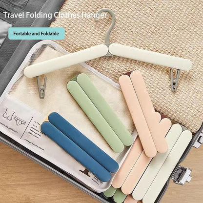 4 Pack Travel Hangers,Foldable Hangers,with Hidden Clips,Lightweight and Portable,Space Saving,Suitable for Skirts, Pants,Suits, Jackets, etc (White) - color: White