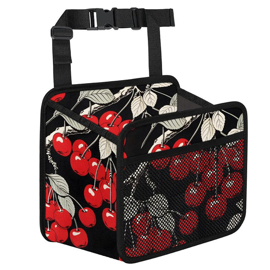 Car Backseat Organizer, PU Leather Back of Seat Cars Hanging Organizer with Pockets Leakproof Car Garbage Bag Hanging Cars Seat Storage Box Travel Accessories Foldable (Cherry Black) - color: Cherry Black