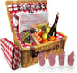 Nature Gear Picnic Basket, Wicker Basket with Handle for Outdoors, Insulated Woven Basket, Includes a Service Kit of Dinnerware & Wine Glasses, Picnic Basket Set for 4 with Blanket, Red & White - color: Red & White & Blanket