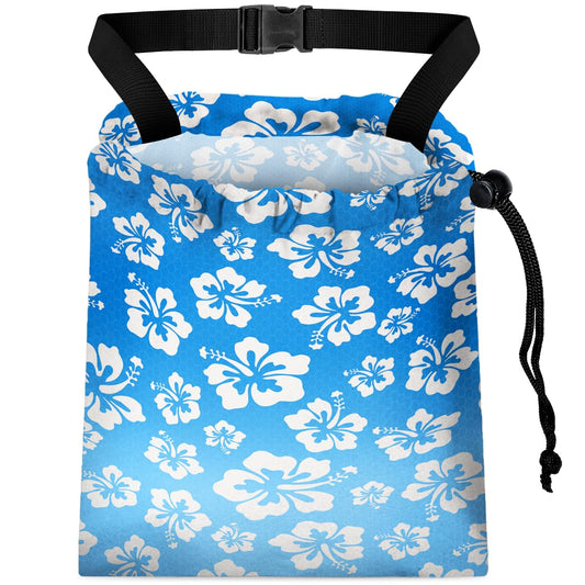 Car Trash Bag Hanging Back of Seat with Adjustable Snap Buckle Strap Cute Printed Drawstring Garbage Bags for Car-Hawaiian Floral Blue - color: Hawaiian Floral Blue Car Trash Bag