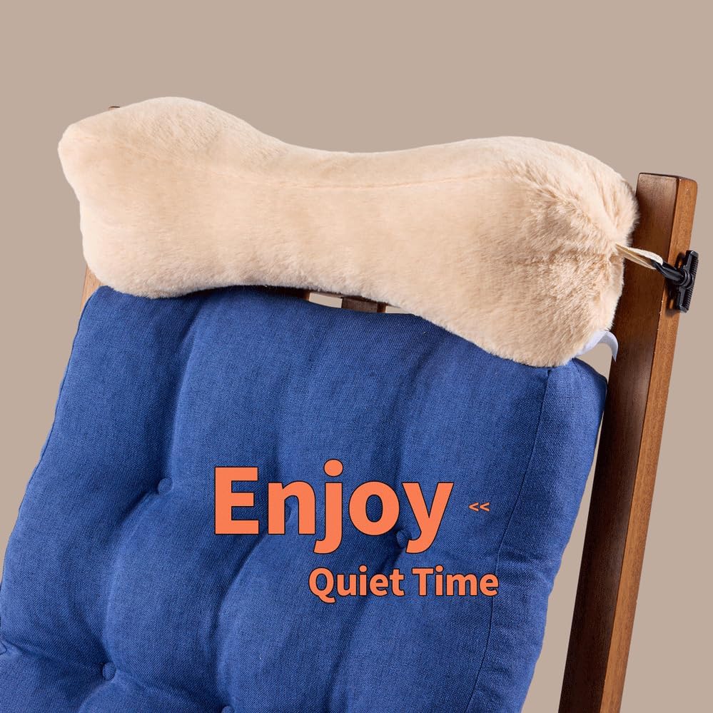 Head Recliner Pillow Adjustable Cotton Headrest Pillows for Recliner Chairs, Pain Relief Neck Support Pillow for Travel Home Sofa Armchair with Zipper Cover (Cream) - color: Cream