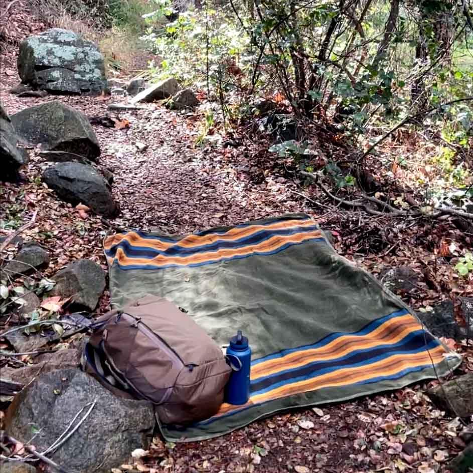 WP West Path Waxed Canvas Camping Blanket & Bedroll – Waterproof Canvas Blanket, Oilskin Outdoor Blanket, Camp Blanket, Bushcraft Ground Cloth (Olive, XL) - color: Olive, size: X-Large