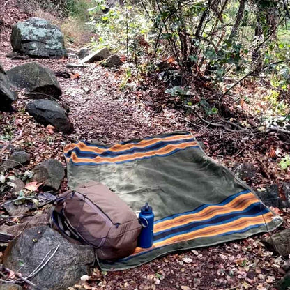 WP West Path Waxed Canvas Camping Blanket & Bedroll – Waterproof Canvas Blanket, Oilskin Outdoor Blanket, Camp Blanket, Bushcraft Ground Cloth (Olive, XL) - color: Olive, size: X-Large