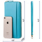 Travel Document Organizer - RFID Passport Wallet Case Family Holder Id Wristlet - color: Family Aqua Blue