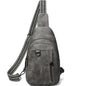 LATMAP 7L Sling Bag for Women Men Leather Small Sling Backpack Daypack Anti Theft Fanny Pack Crossbody Purse Travel - color: Regular Size-grey
