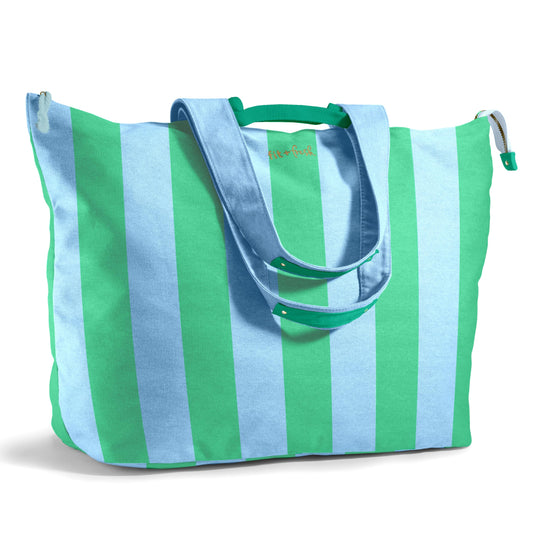 Fit & Fresh XL Beach Tote Bag for Women – XL Travel Tote with Zipper & Pockets, Oversized Canvas Pool Bag, Weekender Carry-On - color: Chocolate
